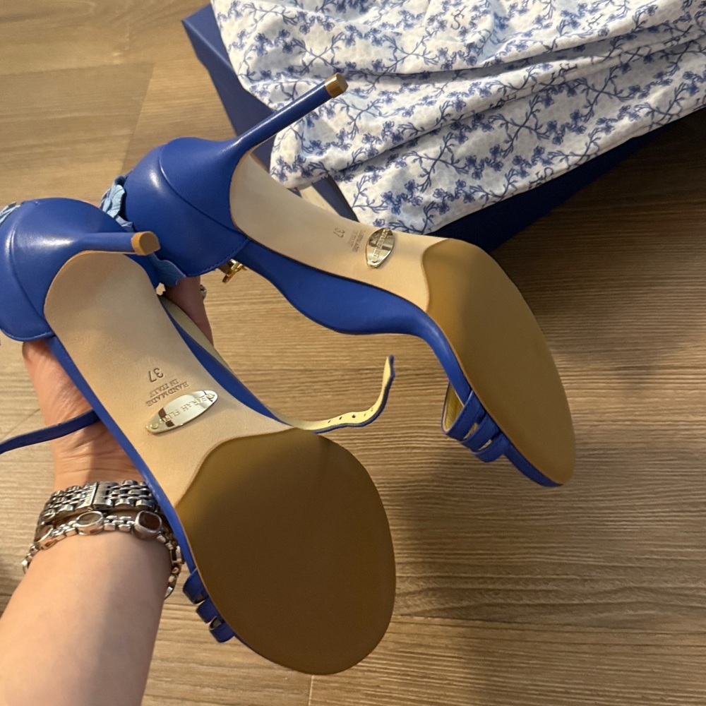 New Sarah Flint Perfect Sandal 85 in Cove Blue Nappa - Picture 9 of 10